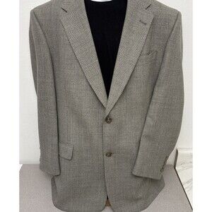 Hart Schaffner Marx Mens Sport Coat Suit Jacket Gray Micro Houndstooth, 44R